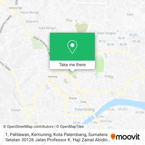 1, Pahlawan, Kemuning, Kota Palembang, Sumatera Selatan 30126 Jalan Professor K. Haji Zainal Abidin map