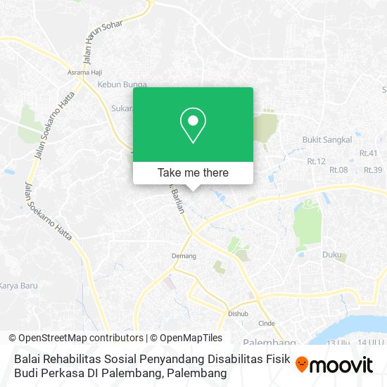 Balai Rehabilitas Sosial Penyandang Disabilitas Fisik Budi Perkasa DI Palembang map