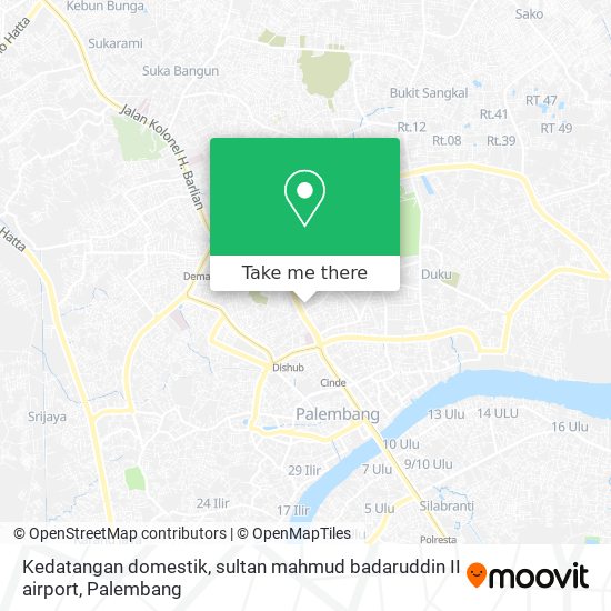 Kedatangan domestik, sultan mahmud badaruddin II airport map