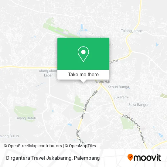 Dirgantara Travel Jakabaring map