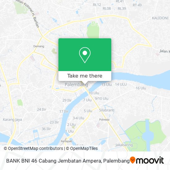 BANK BNI 46 Cabang Jembatan Ampera map