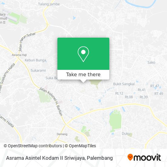 Asrama Asintel Kodam II Sriwijaya map