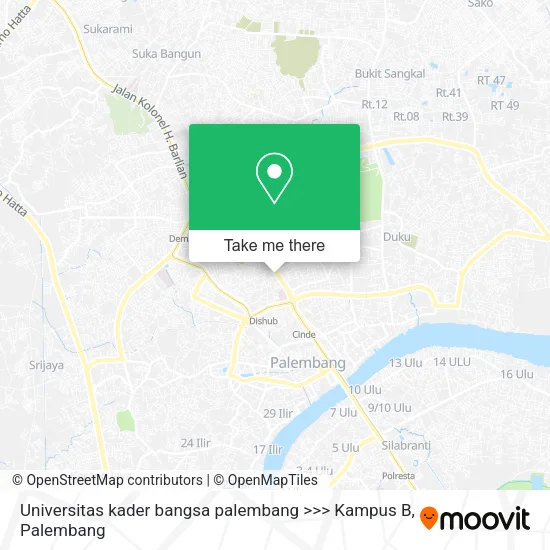 Universitas kader bangsa palembang >>> Kampus B map