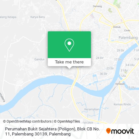 Perumahan Bukit Sejahtera (Poligon), Blok CB No. 11, Palembang 30139 map