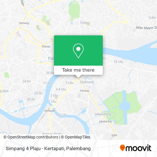 Simpang 4 Plaju - Kertapati map
