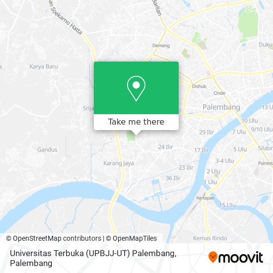 Universitas Terbuka (UPBJJ-UT) Palembang map