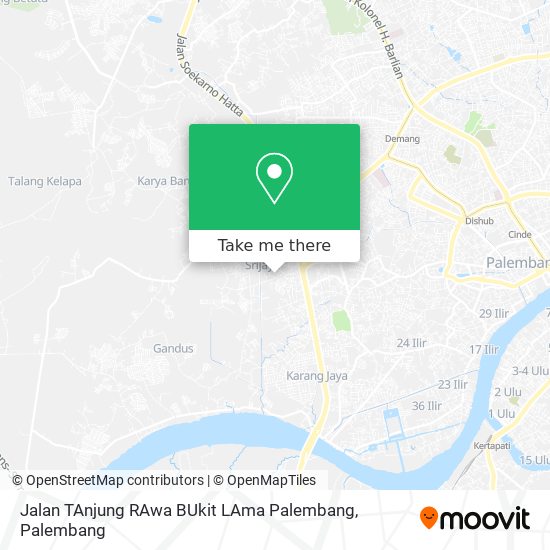 Jalan TAnjung RAwa BUkit LAma Palembang map