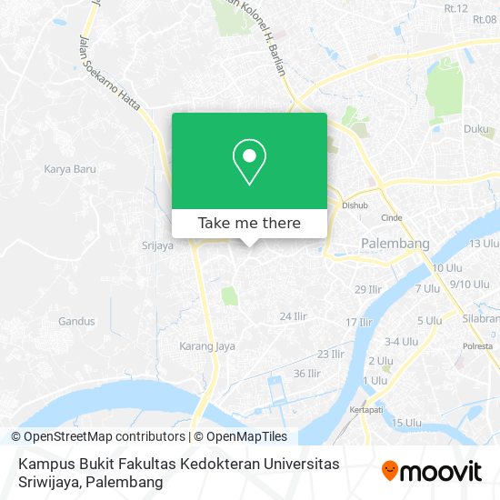 Kampus Bukit Fakultas Kedokteran Universitas Sriwijaya map
