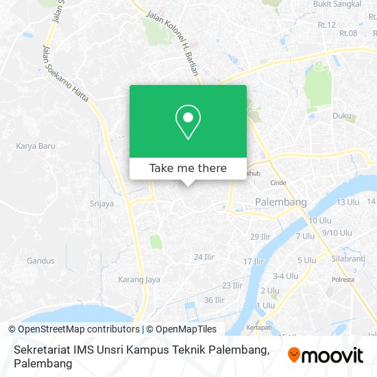 Sekretariat IMS Unsri Kampus Teknik Palembang map