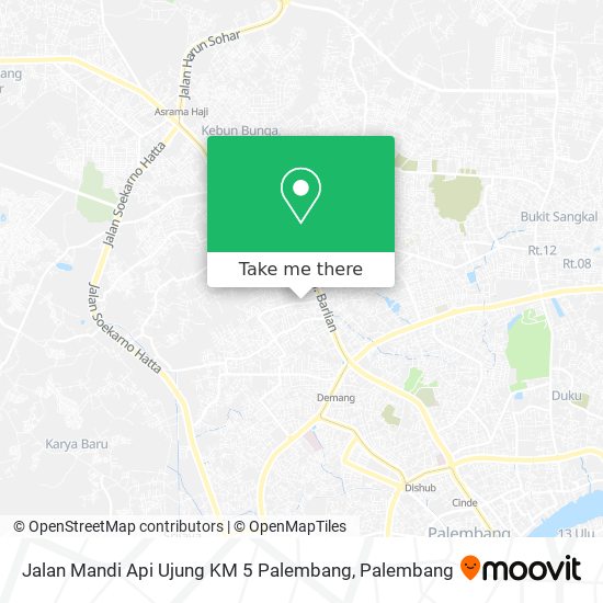 Jalan Mandi Api Ujung KM 5 Palembang map