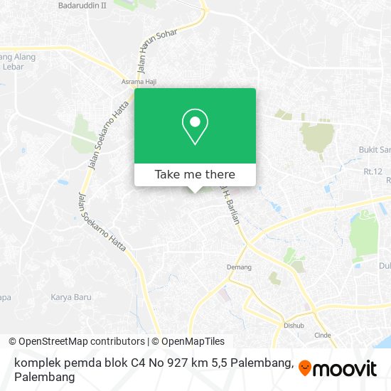 komplek pemda blok C4 No 927 km 5,5 Palembang map