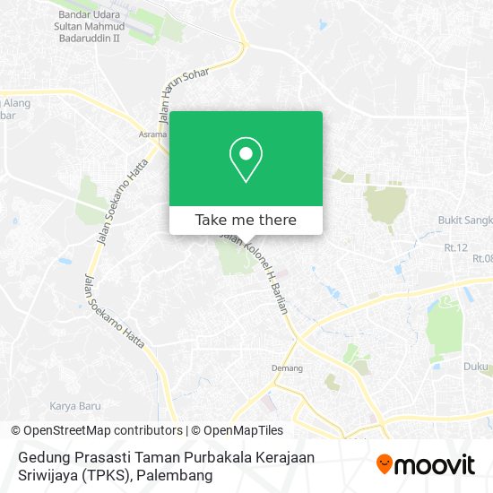 Gedung Prasasti Taman Purbakala Kerajaan Sriwijaya (TPKS) map