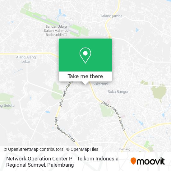 Network Operation Center PT Telkom Indonesia Regional Sumsel map
