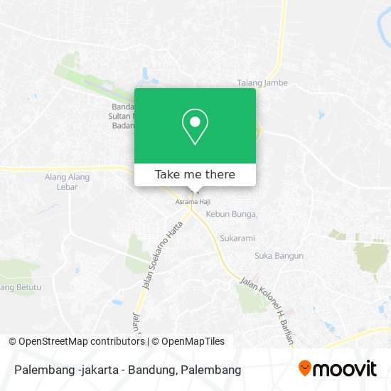 Palembang -jakarta - Bandung map