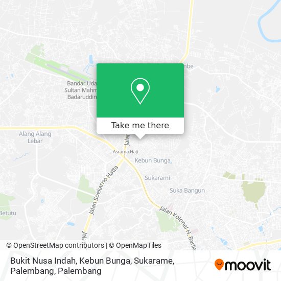 Bukit Nusa Indah, Kebun Bunga, Sukarame, Palembang map
