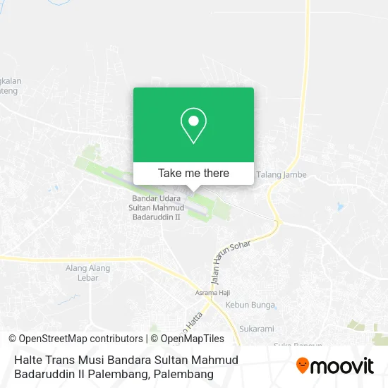 Halte Trans Musi Bandara Sultan Mahmud Badaruddin II Palembang map