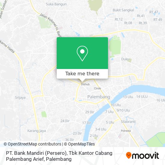 PT. Bank Mandiri (Persero), Tbk Kantor Cabang Palembang Arief map