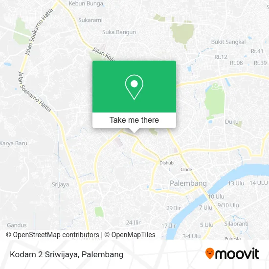 Kodam 2 Sriwijaya map