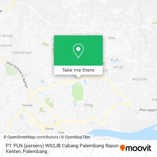 PT. PLN (persero) WS2JB Cabang Palembang Rayon Kenten map