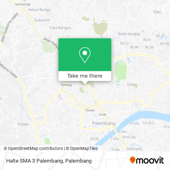 Halte SMA 3 Palembang map