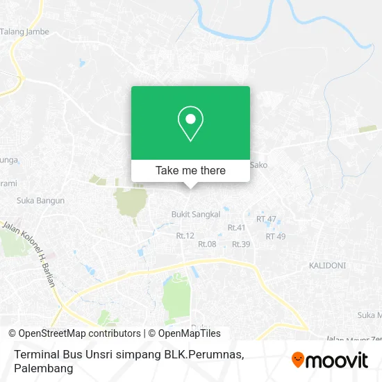 Terminal Bus Unsri simpang BLK.Perumnas map