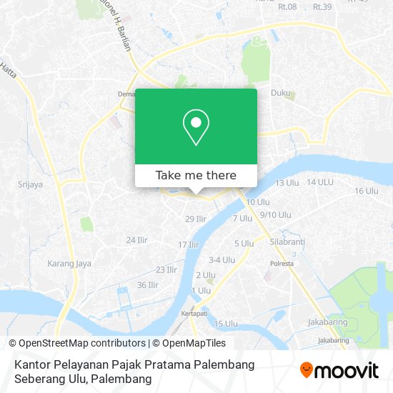 Kantor Pelayanan Pajak Pratama Palembang Seberang Ulu map