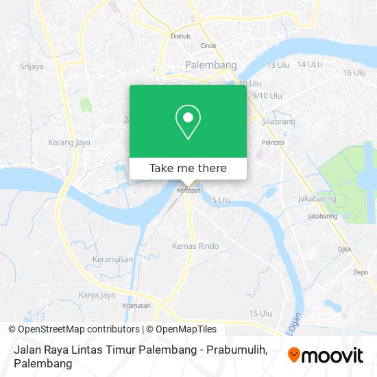 Jalan Raya Lintas Timur Palembang - Prabumulih map