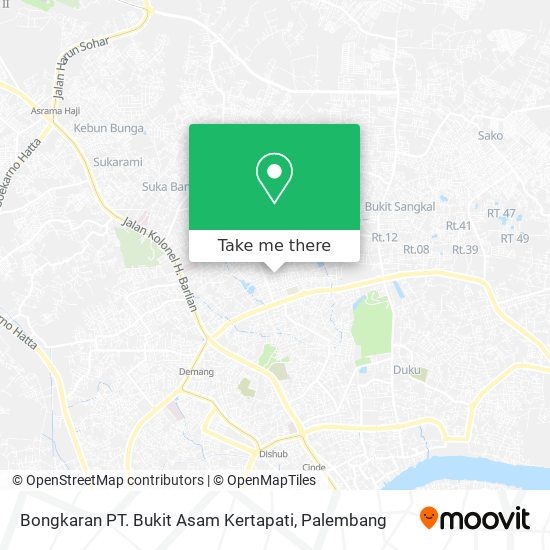 Bongkaran PT. Bukit Asam Kertapati map