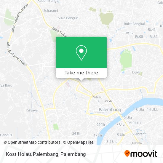 Kost Holau, Palembang map