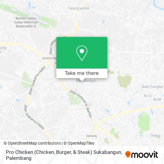 Pro Chicken (Chicken, Burger, & Steak) Sukabangun map