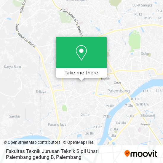 Fakultas Teknik Jurusan Teknik Sipil Unsri Palembang gedung B map
