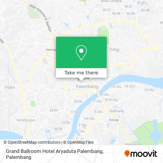 Grand Ballroom Hotel Aryaduta Palembang map