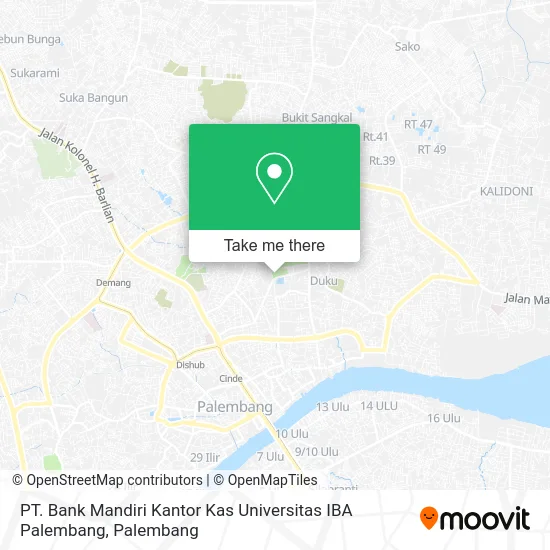 PT. Bank Mandiri Kantor Kas Universitas IBA Palembang map