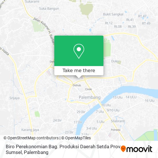 Biro Perekonomian Bag. Produksi Daerah Setda Prov Sumsel map