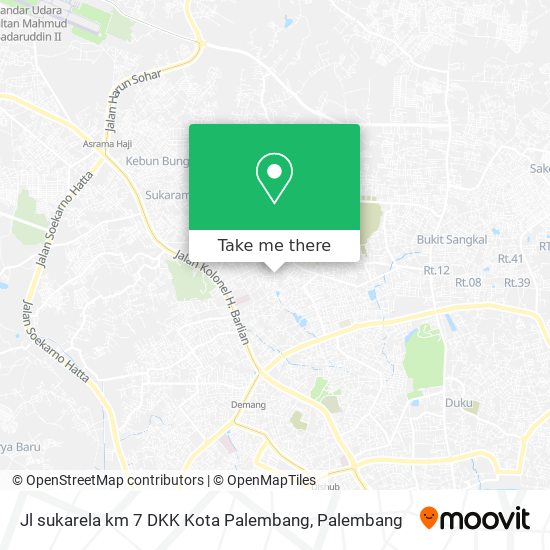 Jl sukarela km 7 DKK Kota Palembang map