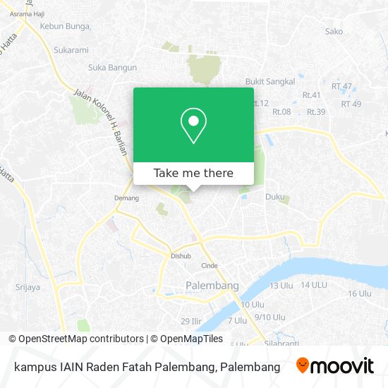 kampus IAIN Raden Fatah Palembang map