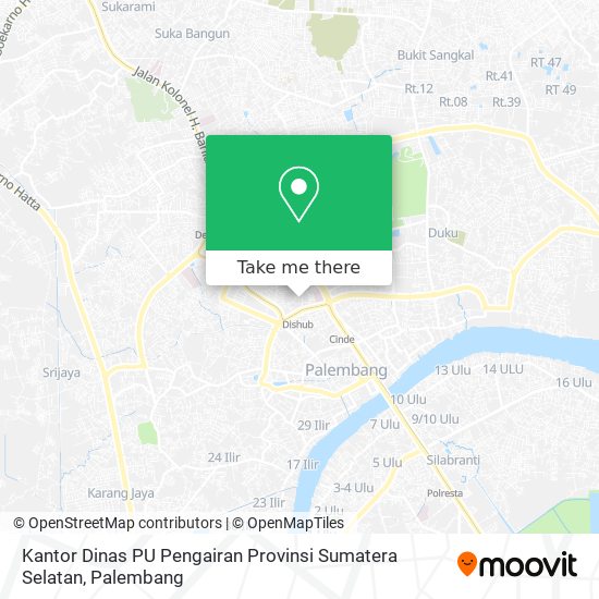 Kantor Dinas PU Pengairan Provinsi Sumatera Selatan map