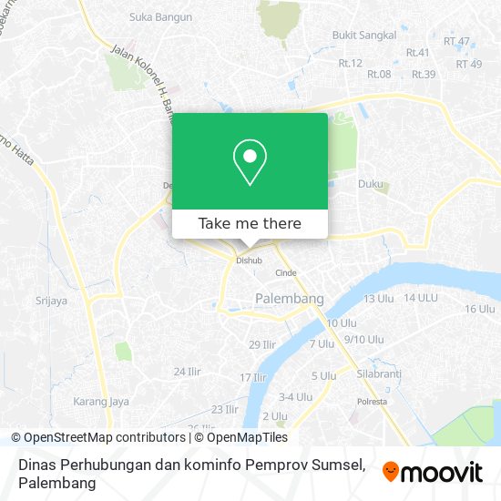 Dinas Perhubungan dan kominfo Pemprov Sumsel map