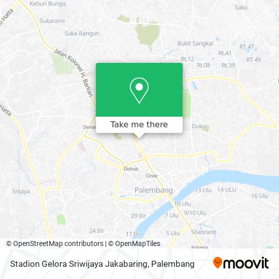 Stadion Gelora Sriwijaya  Jakabaring map