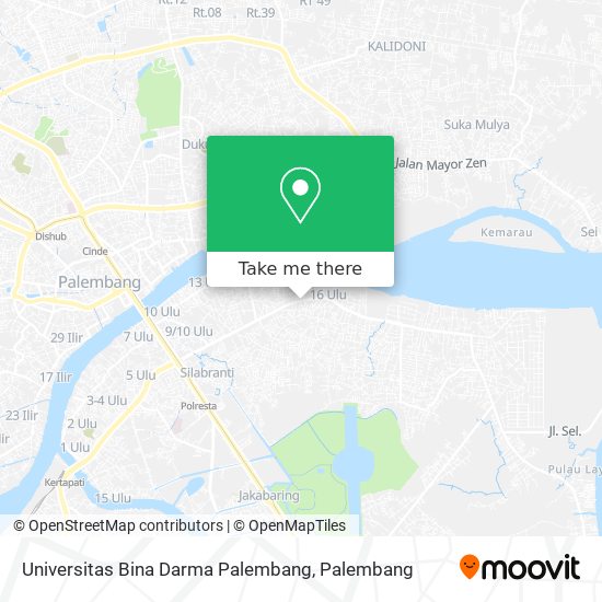 Universitas Bina Darma Palembang map