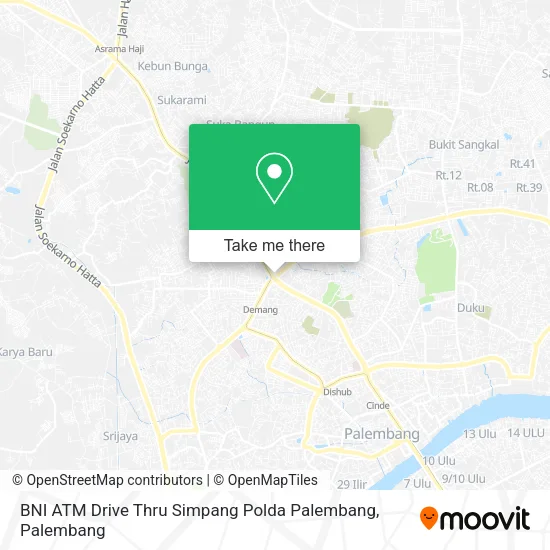 BNI ATM Drive Thru Simpang Polda Palembang map