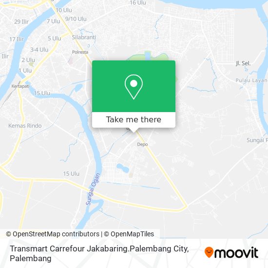 Transmart Carrefour Jakabaring.Palembang City map