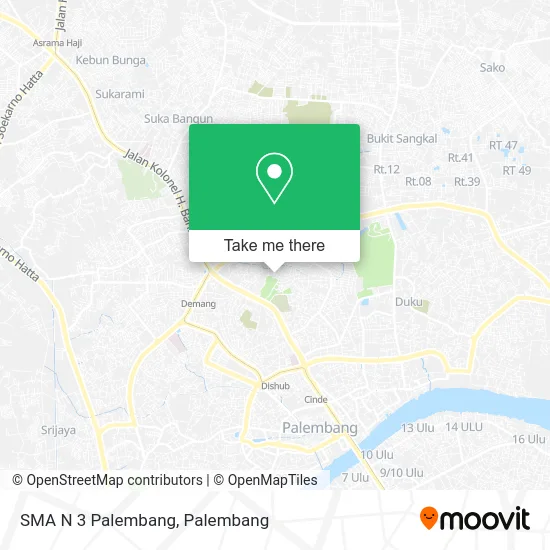 SMA N 3 Palembang map