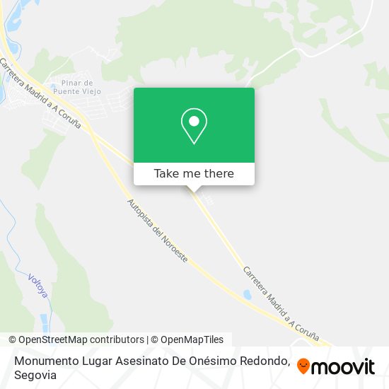 Monumento Lugar Asesinato De Onésimo Redondo map