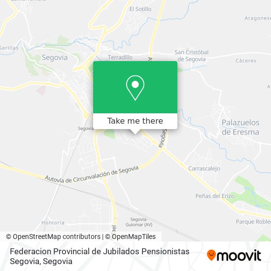 Federacion Provincial de Jubilados Pensionistas Segovia map