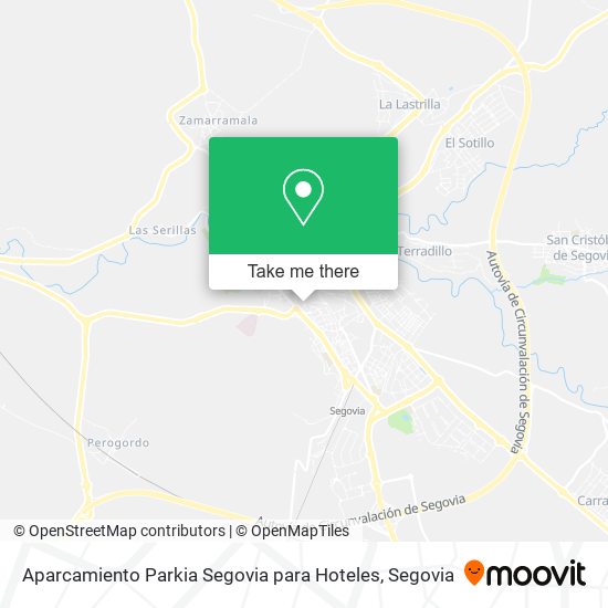 mapa Aparcamiento Parkia Segovia para Hoteles