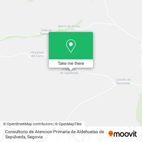 mapa Consultorio de Atencion Primaria de Aldehuelas de Sepúlveda