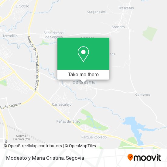 Modesto y Maria Cristina map