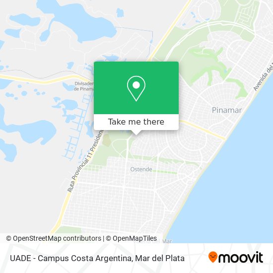 Mapa de UADE - Campus Costa Argentina