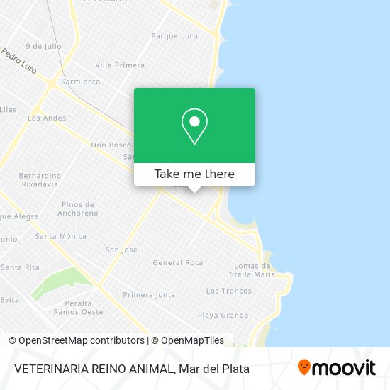 How to get to VETERINARIA REINO ANIMAL in General Pueyrredón by Bus? How to get to VETERINARIA REINO ANIMAL in General Pueyrredón by Bus?